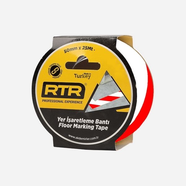 RTRMAX RYN5025K YER İŞARETLEME BANTI 48 MM 25 MT KIRMIZI-BEYAZ